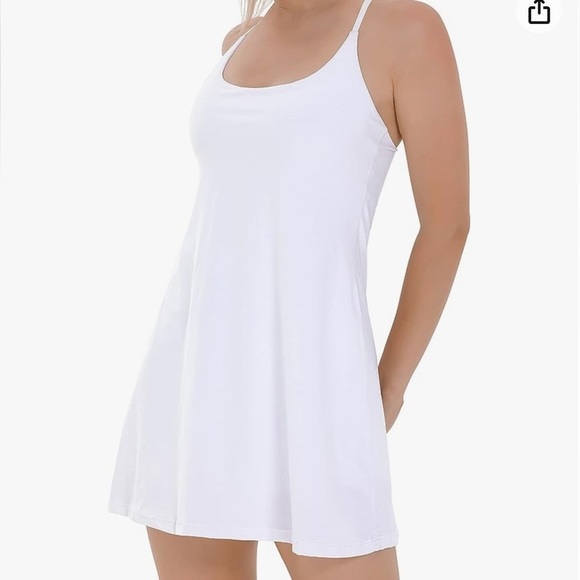 K.Tennis Dress, Workout with Built-in Bra Shorts Pockets Exercise Dress - Picture 8 of 16